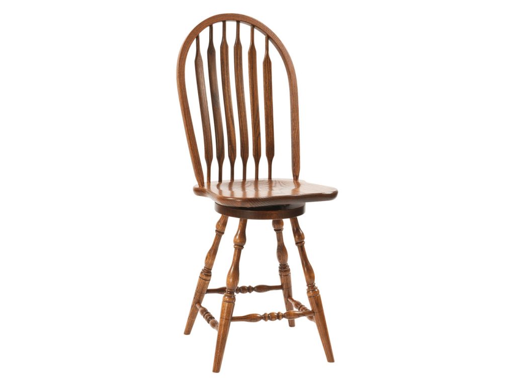 Amish Furniture of NE Bent Paddle Swivel Barstool