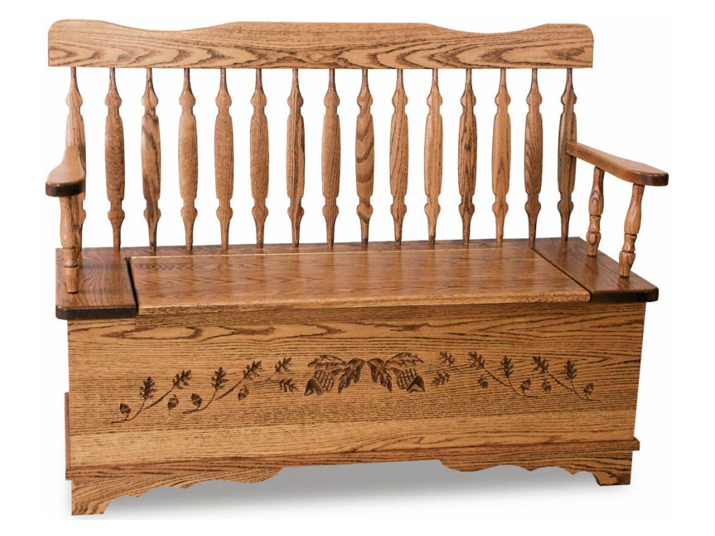 Amish Furniture of NE Royal Arrow Acorn Bench