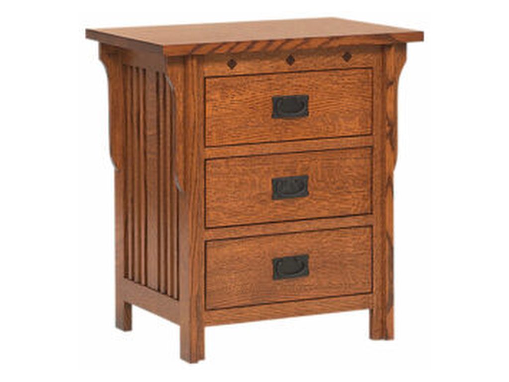 Amish Furniture of NE Royal Mission 3 Drawer Nightstand