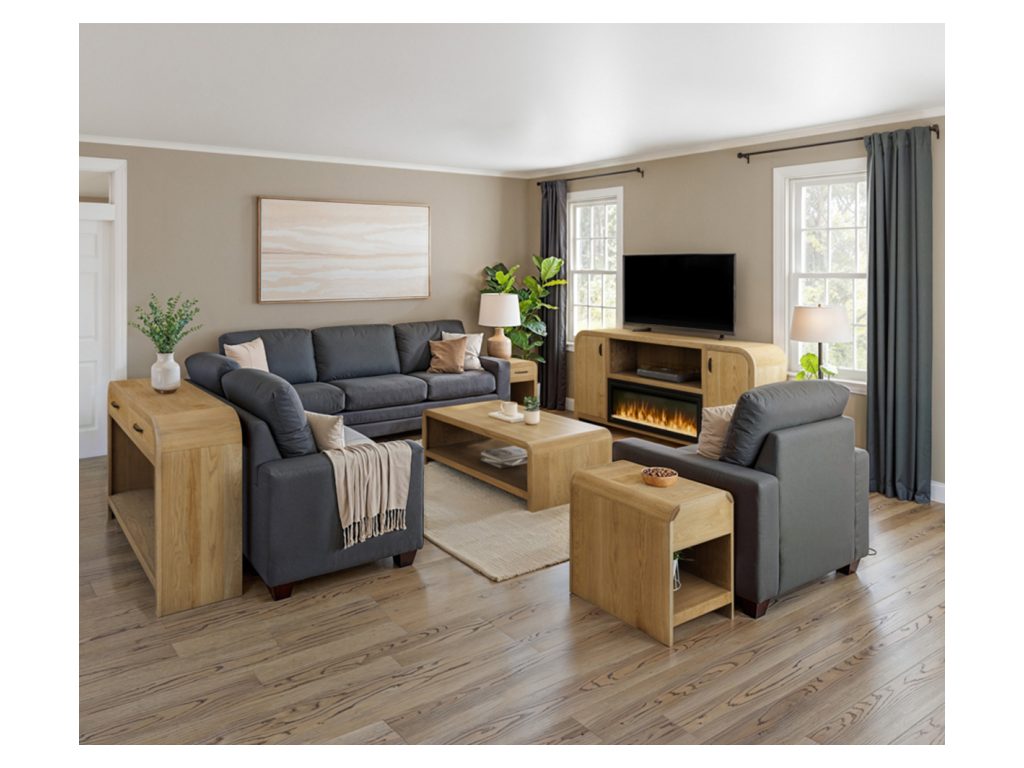 Amish Furniture of NE Burlington Fireplace TV Stand, alternate view