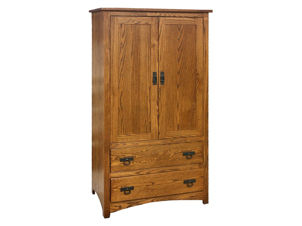 Amish Furniture of NE Shaker 2 Drawer Armoire Armoire Cabinet