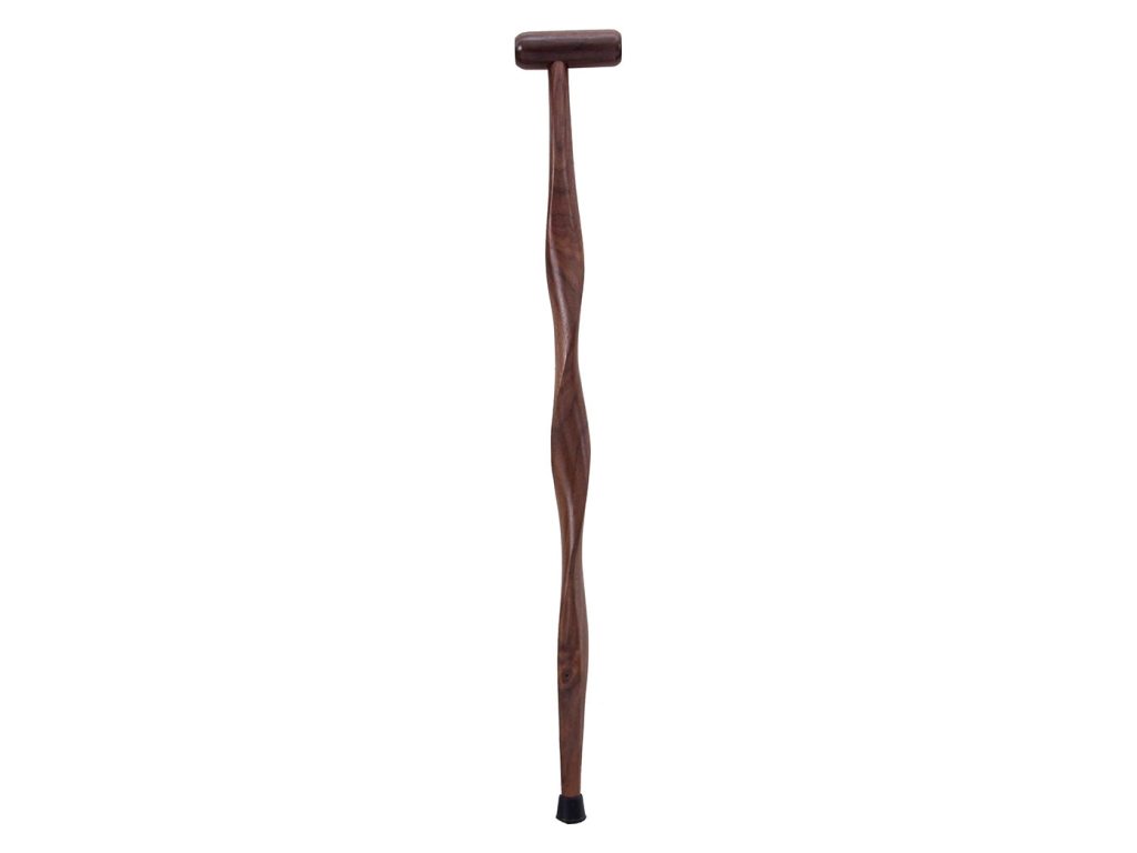 Twisted Walnut Cane with Handle Decorative Object