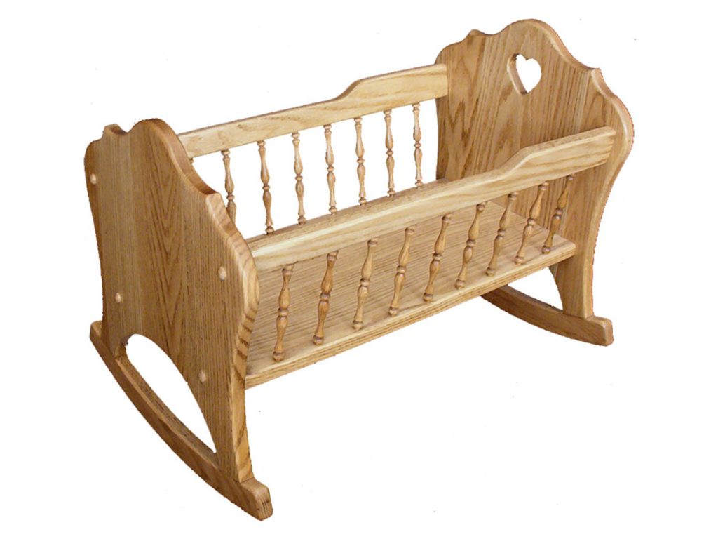 Amish Furniture of NE Doll Cradle with Spindles Bed