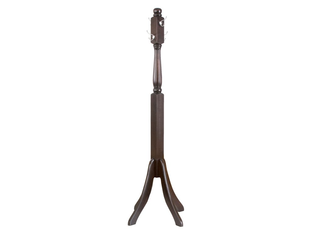 Amish Furniture of NE Fluted Hall Tree with Nickel Hooks