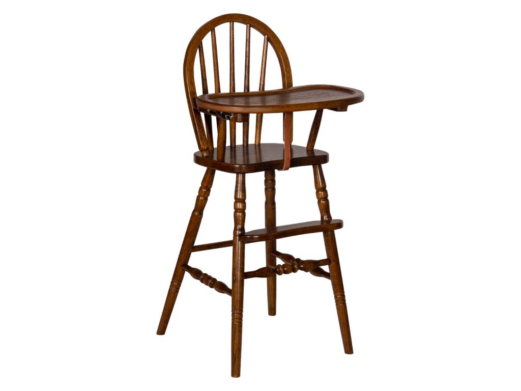 Amish Furniture of NE Highchair 5 Spindle Bow