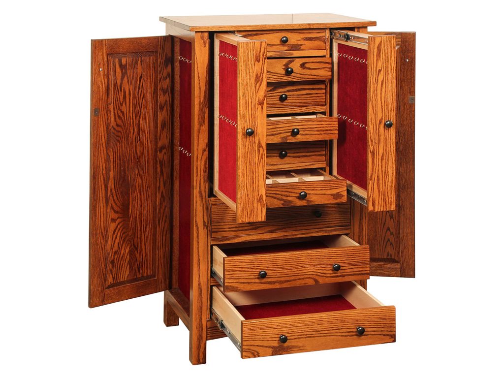 Amish Furniture of NE Flush Mission Jewelry Armoire, alternate view