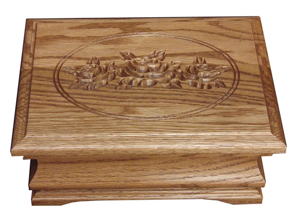 Amish Furniture of NE Medium Jewelry Box – Rose Lid