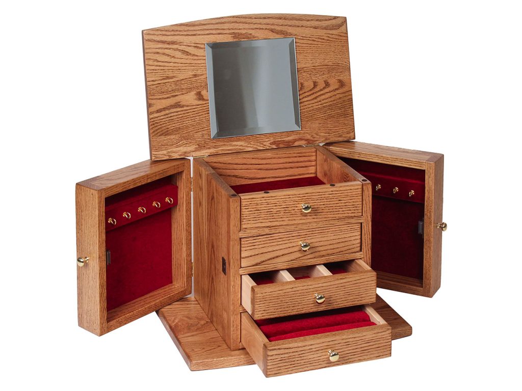 Amish Furniture of NE Four Drawer Jewelry Chest, alternate view