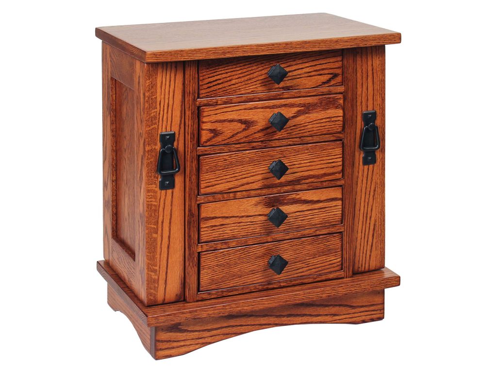 Amish Furniture of NE Mission Jewelry Chest – 5 Drawer