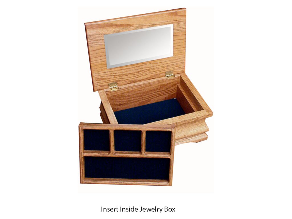 Amish Furniture of NE Medium Jewelry Box – Rose Lid, alternate view