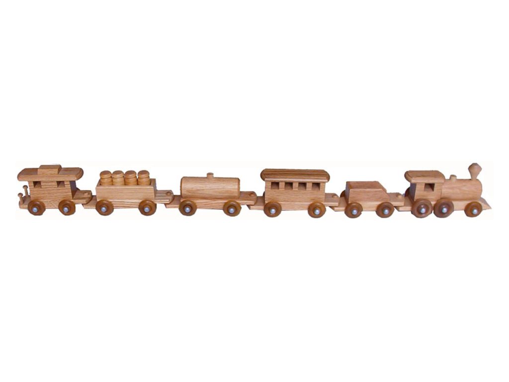 Medium Oak Train Decorative Object