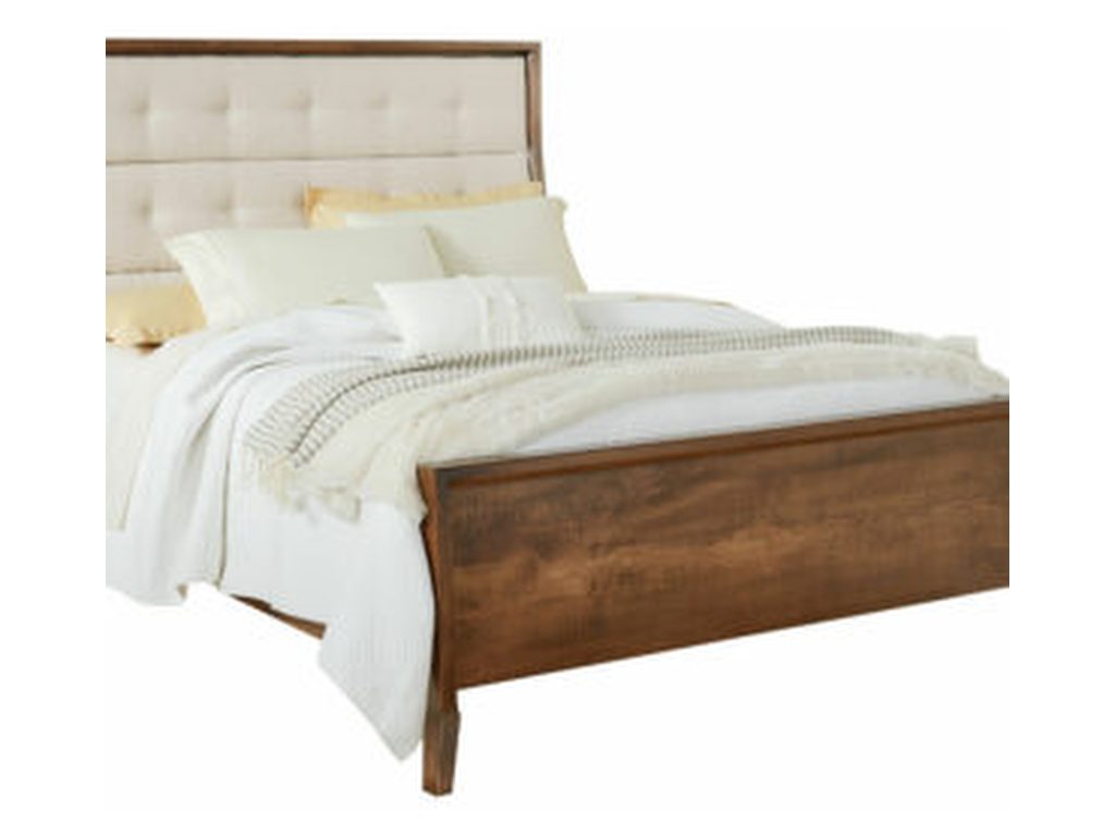 Amish Furniture of NE Tucson Bed With Fabric Headboard Upholstered Bed