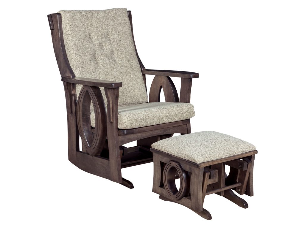 Amish Furniture of NE Sebana Saratoga Regular Glider and Ottoman