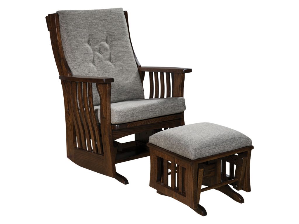 Amish Furniture of NE Sebana Slat Regular Glider and Ottoman