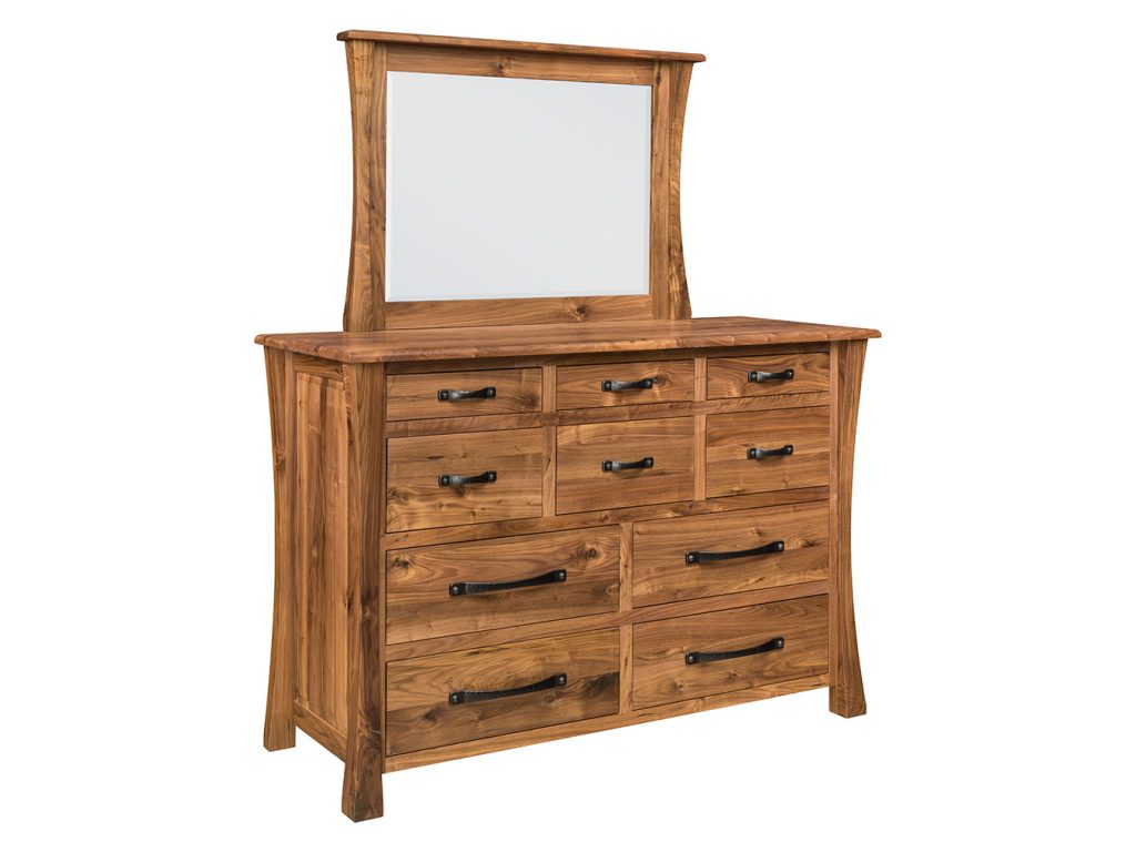 Vandalia 10 Drawer Mule Dresser Mirror