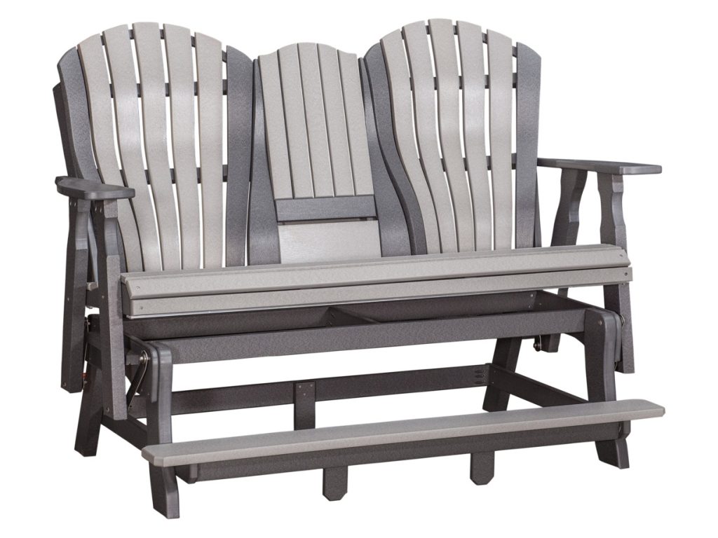 Amish Furniture of NE 5’ Bentback Counter Height Glider With Console Table