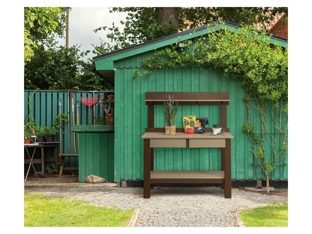 Amish Furniture of NE Potting Bench With Drawers, alternate view