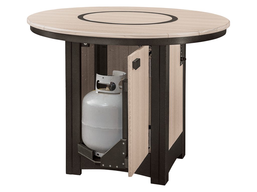 Amish Furniture of NE Fire Table With Round Fire Pit, alternate view