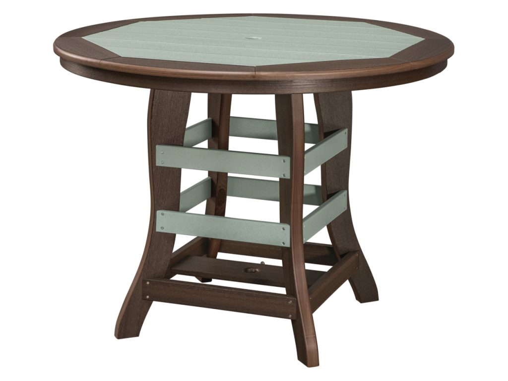 48″ Rounded With Border Table – Counter Height Edge