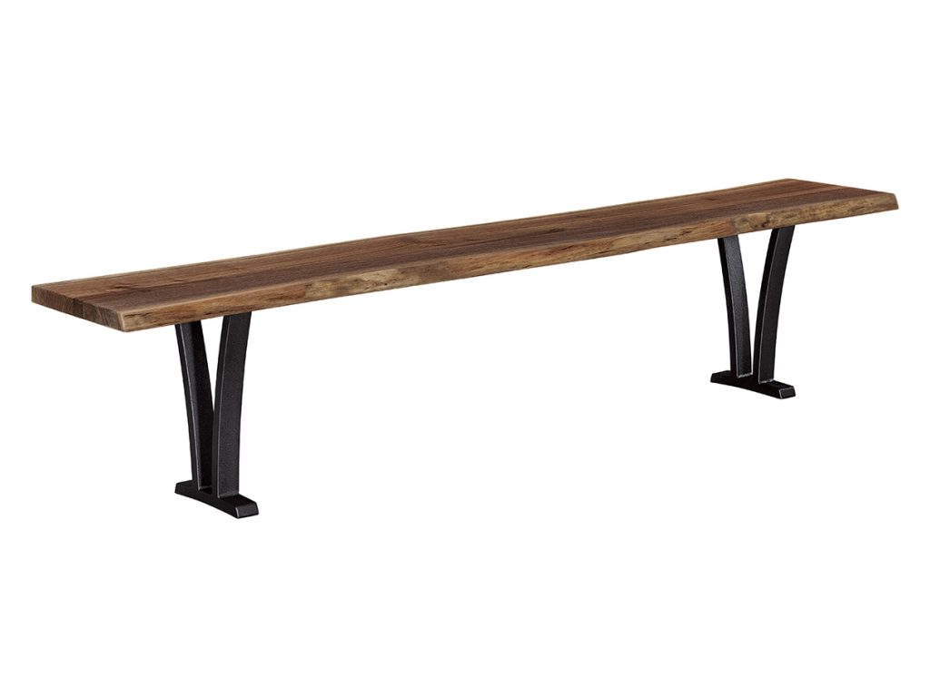 Live Edge Bench with Pagosa Base Table Base