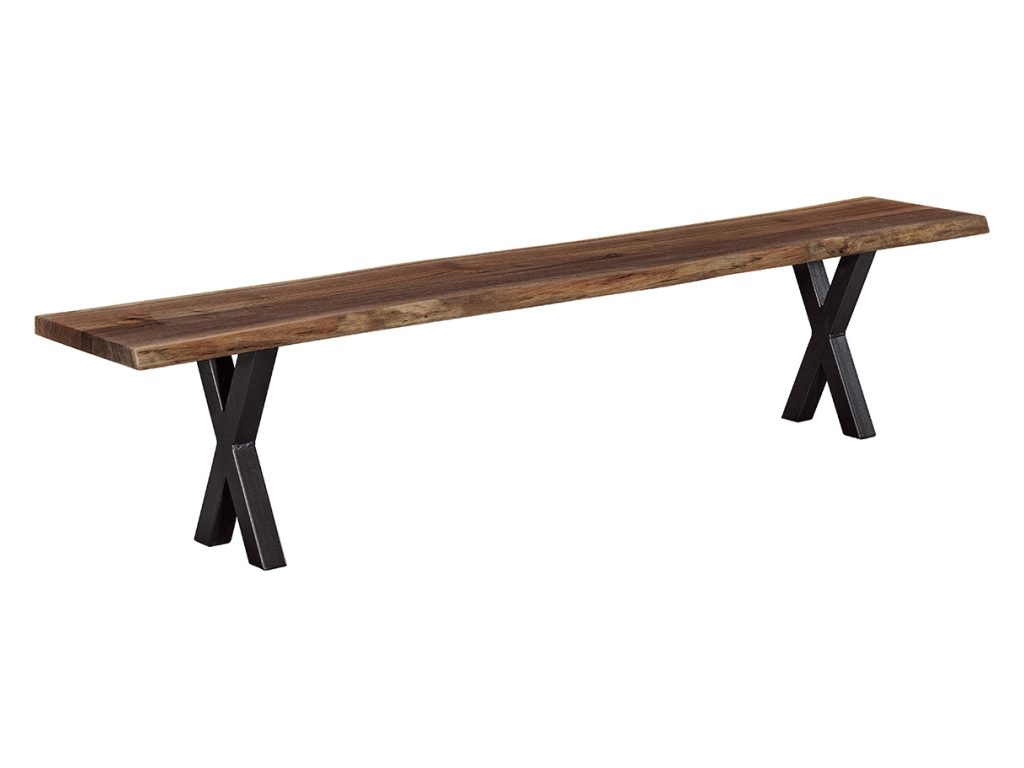 Live Edge Bench with Xavier Base Table Base