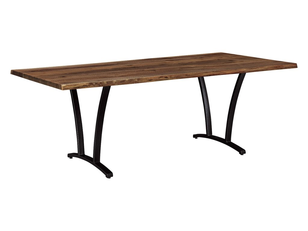 Amish Furniture of NE Live Edge Table with Pagosa Base Table Base