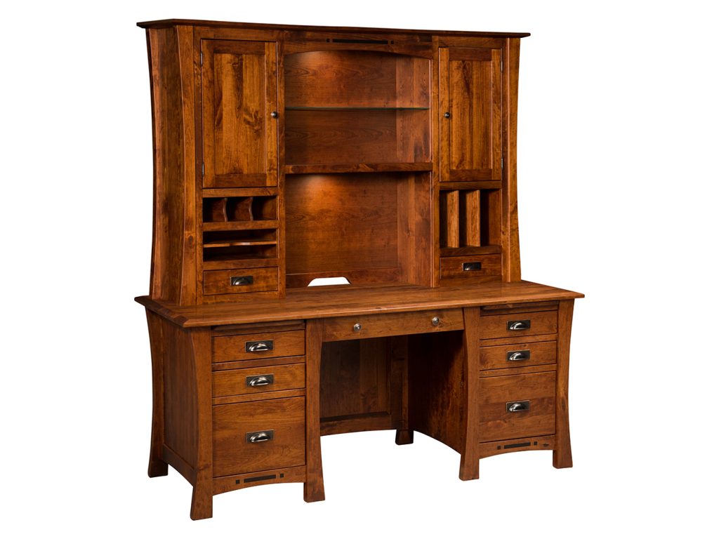 Amish Furniture of NE Arts & Crafts Wall Desk Hutch