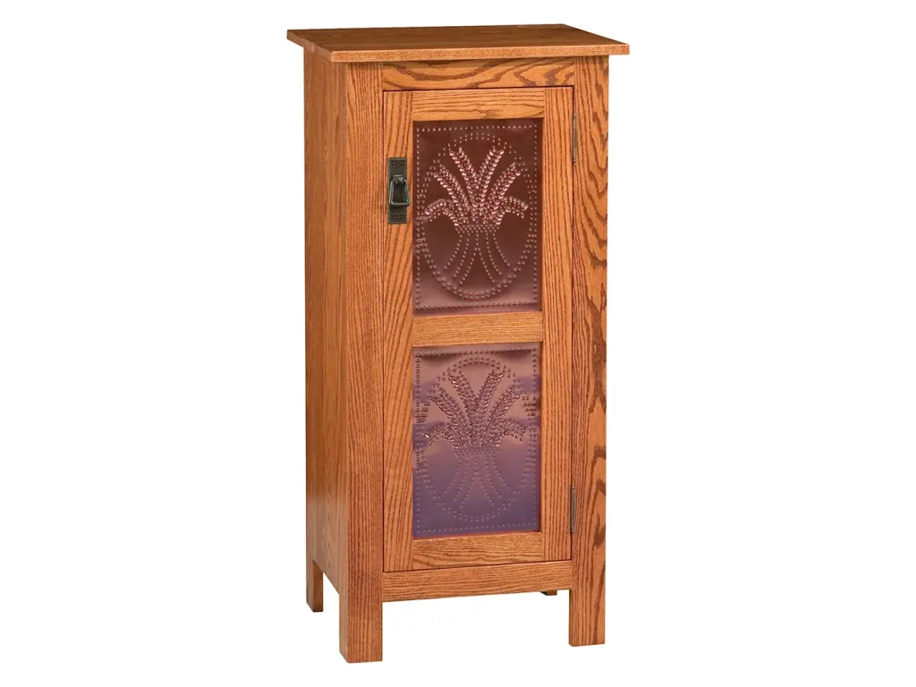 Amish Furniture of NE Mission Copper Panel Pie Safe Jelly Cabinet