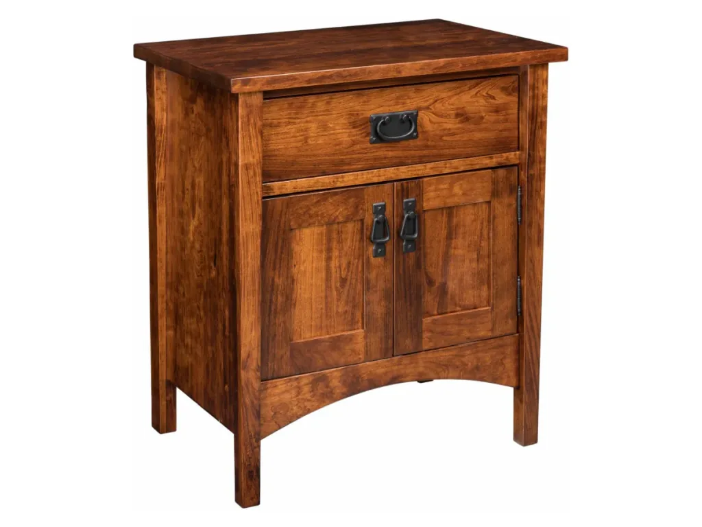 Amish Furniture of NE Arts & Crafts 1 Drawer Nightstand With Doors