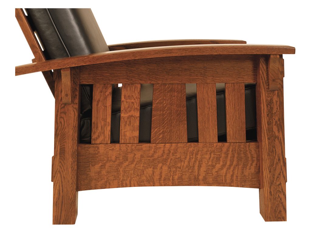 Amish Furniture of NE McCoy Morris Chair with Footstool Chair, alternate view