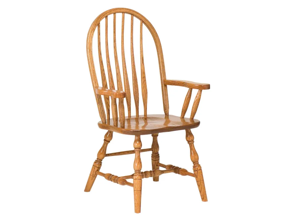 Amish Furniture of NE Bent Feather Bow Arm Chair, alternate view