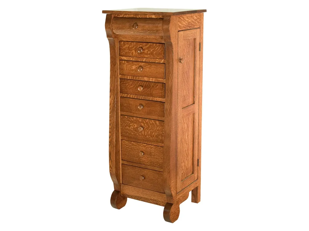 Amish Furniture of NE Classic Sleigh Jewelry Armoire