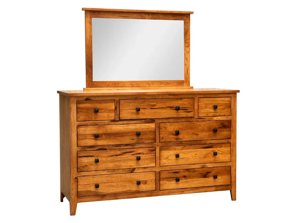 Ridgecrest Flush Mission 9 Drawer Dresser Mirror