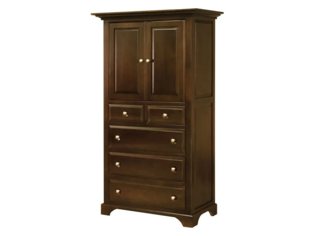 Amish Furniture of NE Escalade Armoire – 5 Drawer Armoire Cabinet
