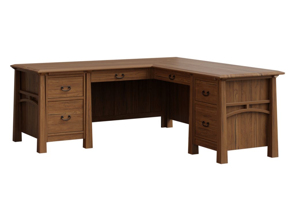 Amish Furniture of NE Artesa L Desk – 78″W