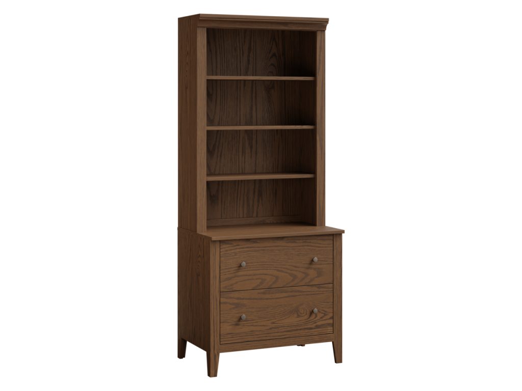Amish Furniture of NE Ashton Lateral File Cabinet and Hutch Topper