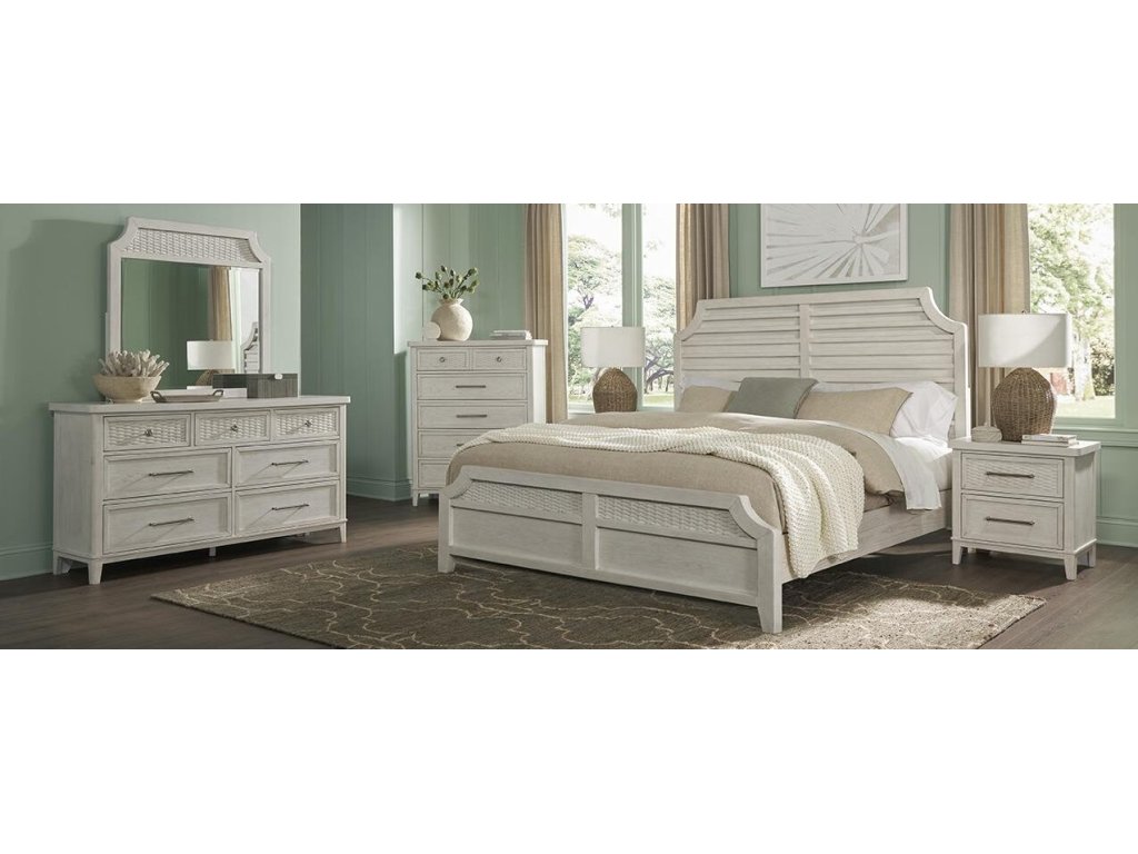 4110 Bungalow Panel Bedroom Collection- 3 Pcs Bedroom Set- Queen Bed, Dresser, Mirror - main image