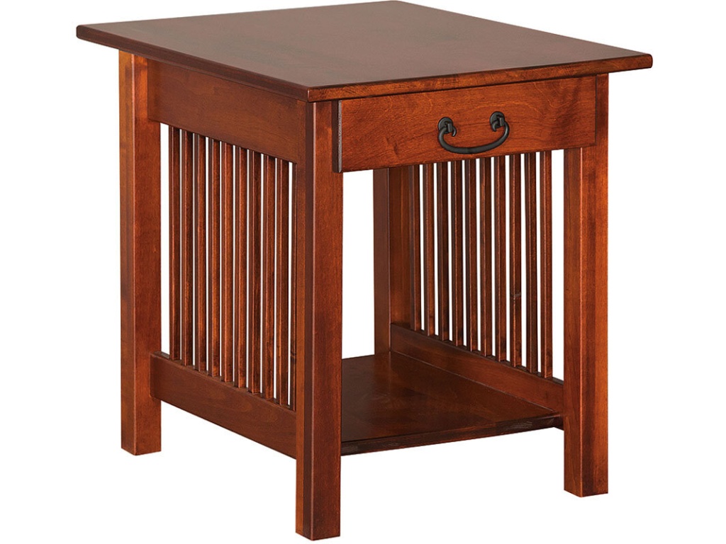 Mission End Table With Drawer - image 1