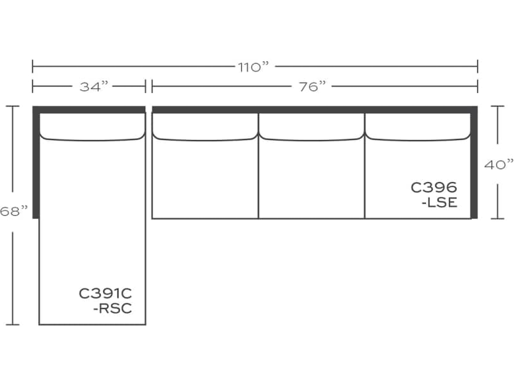 Rowe Masquerade Sectional, alternate view 3