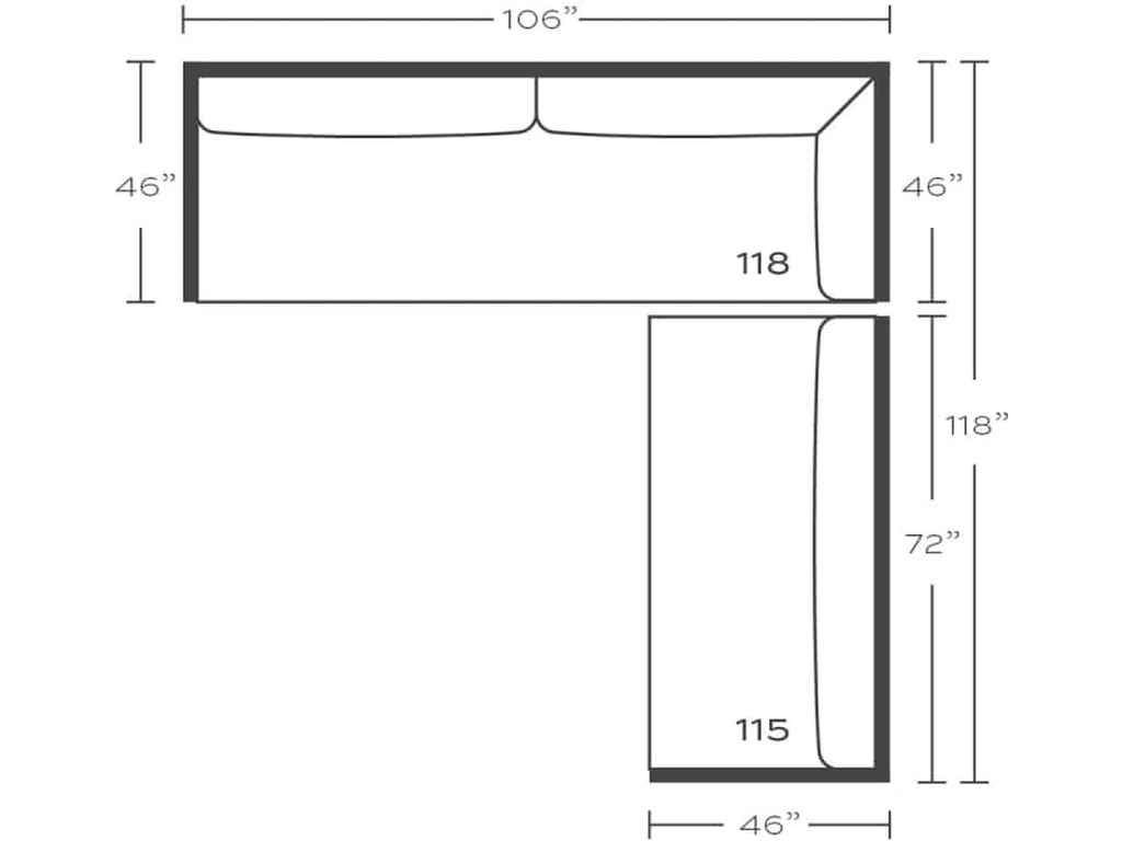 Rowe Bristol Slipcovered Sectional in Blue, alternate view 6
