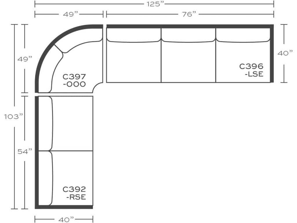 Rowe Masquerade Sectional, alternate view 20