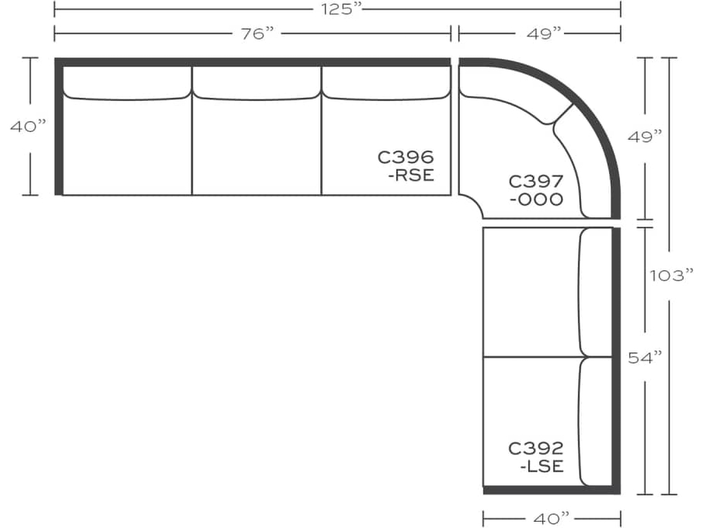 Rowe Masquerade Sectional, alternate view 21