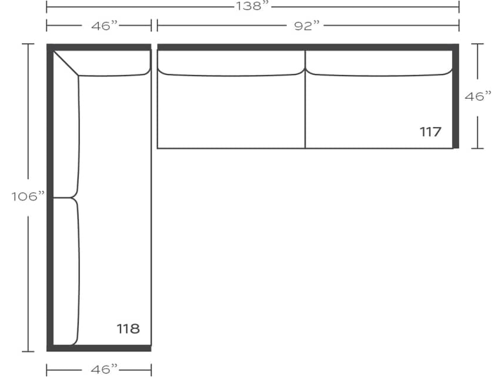 Rowe Bristol Slipcovered Sectional in Blue, alternate view 11