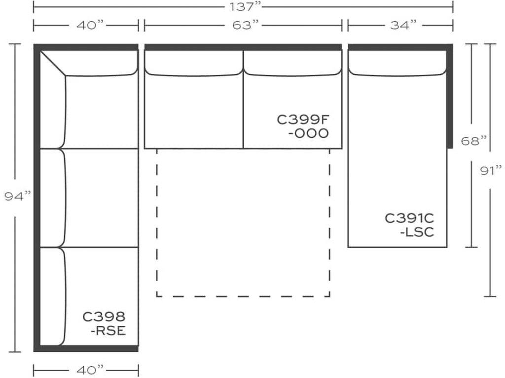 Rowe Masquerade Sectional, alternate view 28