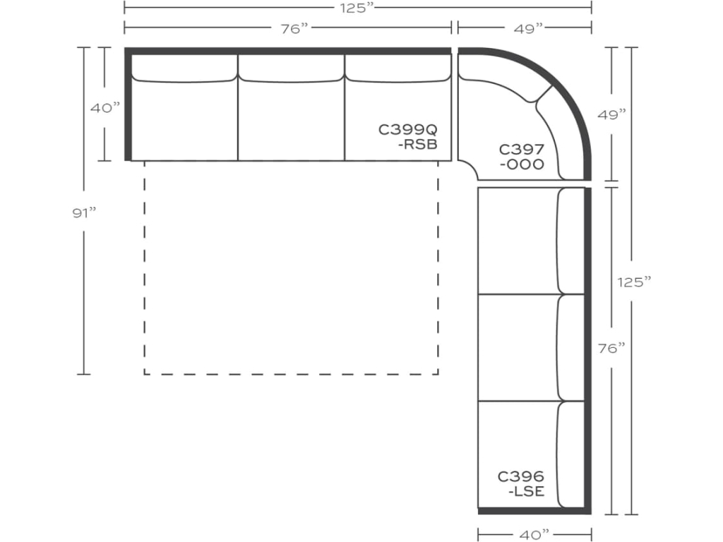 Rowe Masquerade Sectional, alternate view 29