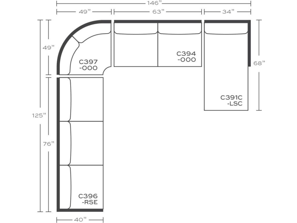 Rowe Masquerade Sectional, alternate view 31