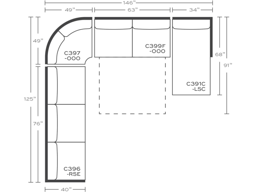 Rowe Masquerade Sectional, alternate view 33