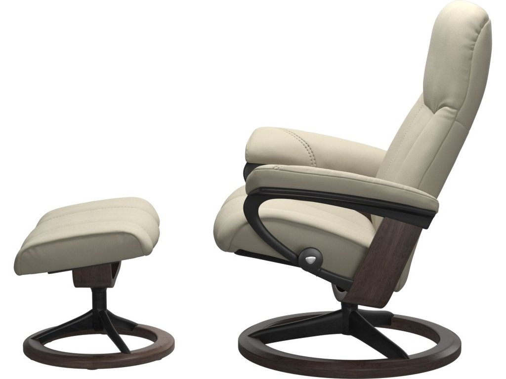 Stressless® Consul (M) Signature Base Recliner with Ottoman - image 1