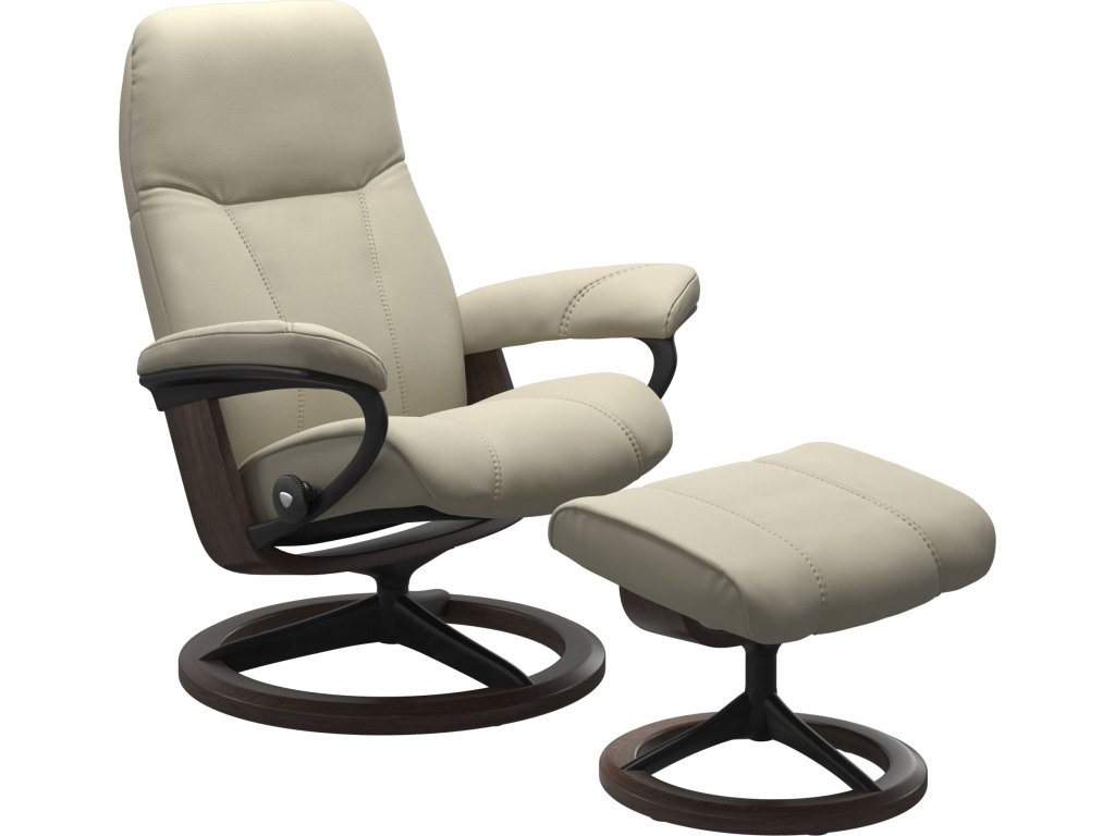 Stressless® Consul (M) Signature Base Recliner with Ottoman - main image