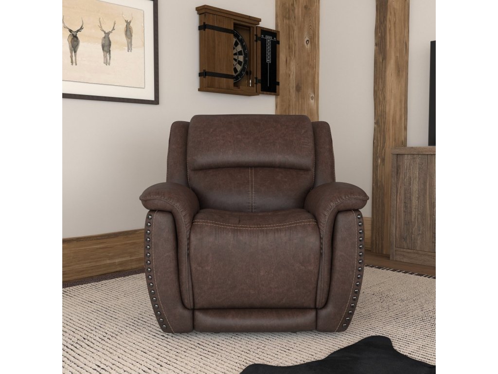 Beau Sable Fabric Power Recliner with Power Headrest - image 1